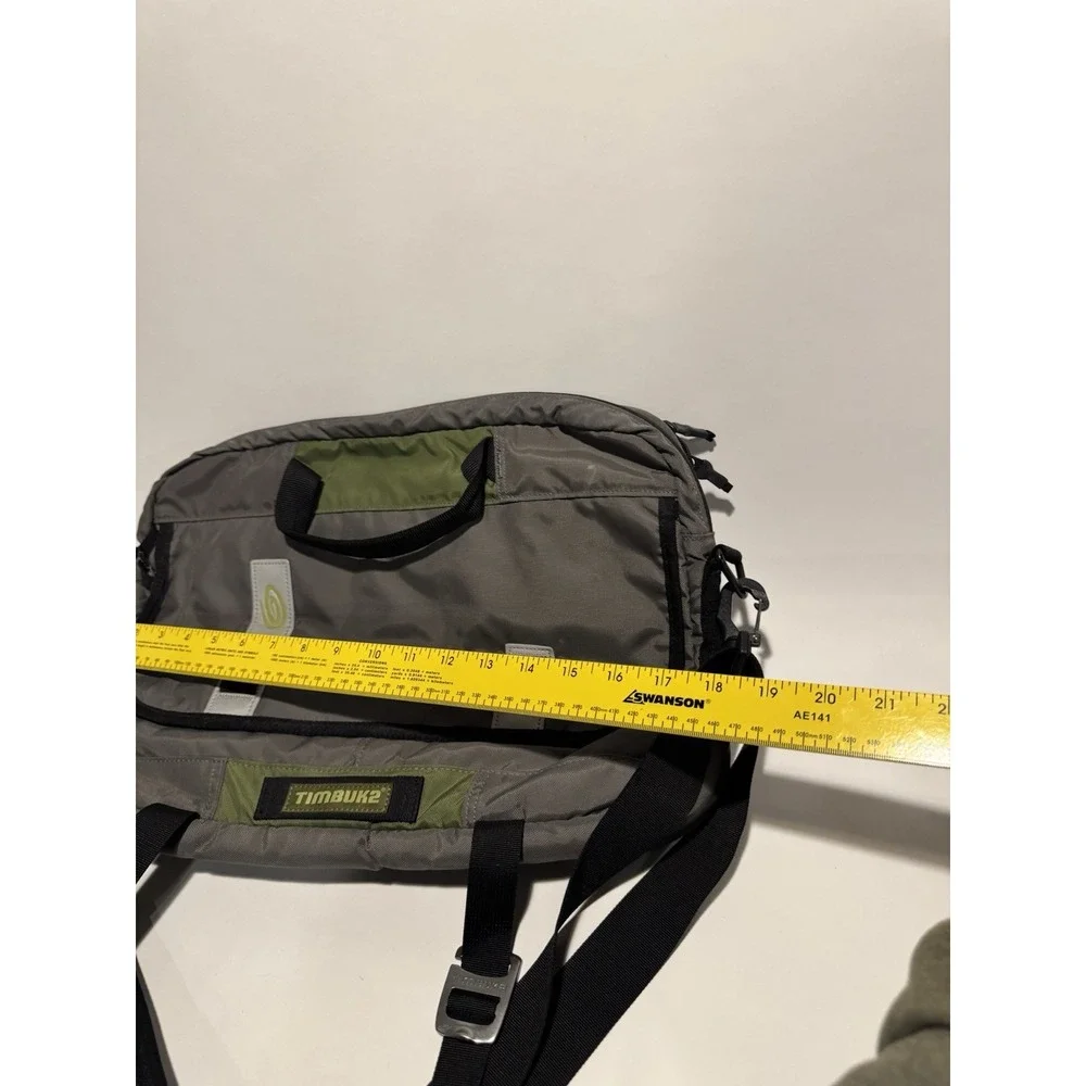 Timbuk2 Messenger Bag Gray/Green Nylon Classic Crossbody Laptop Biker